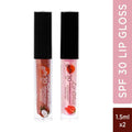 Malibu Lip Gloss Combo (Set of 2) - Coconut and Strawberry Flavour | SPF 30 | Vegan